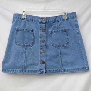 Forever 21 Jean Button-up Miniskirt Size 31 (med)